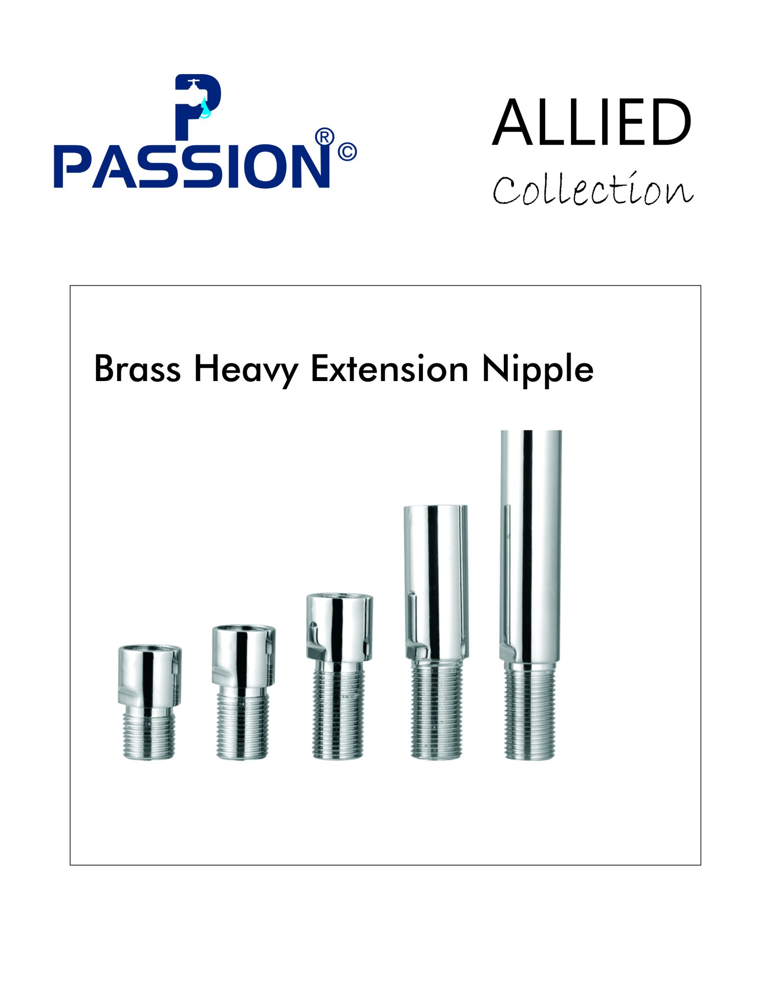 allied - brass heavy extension nipple