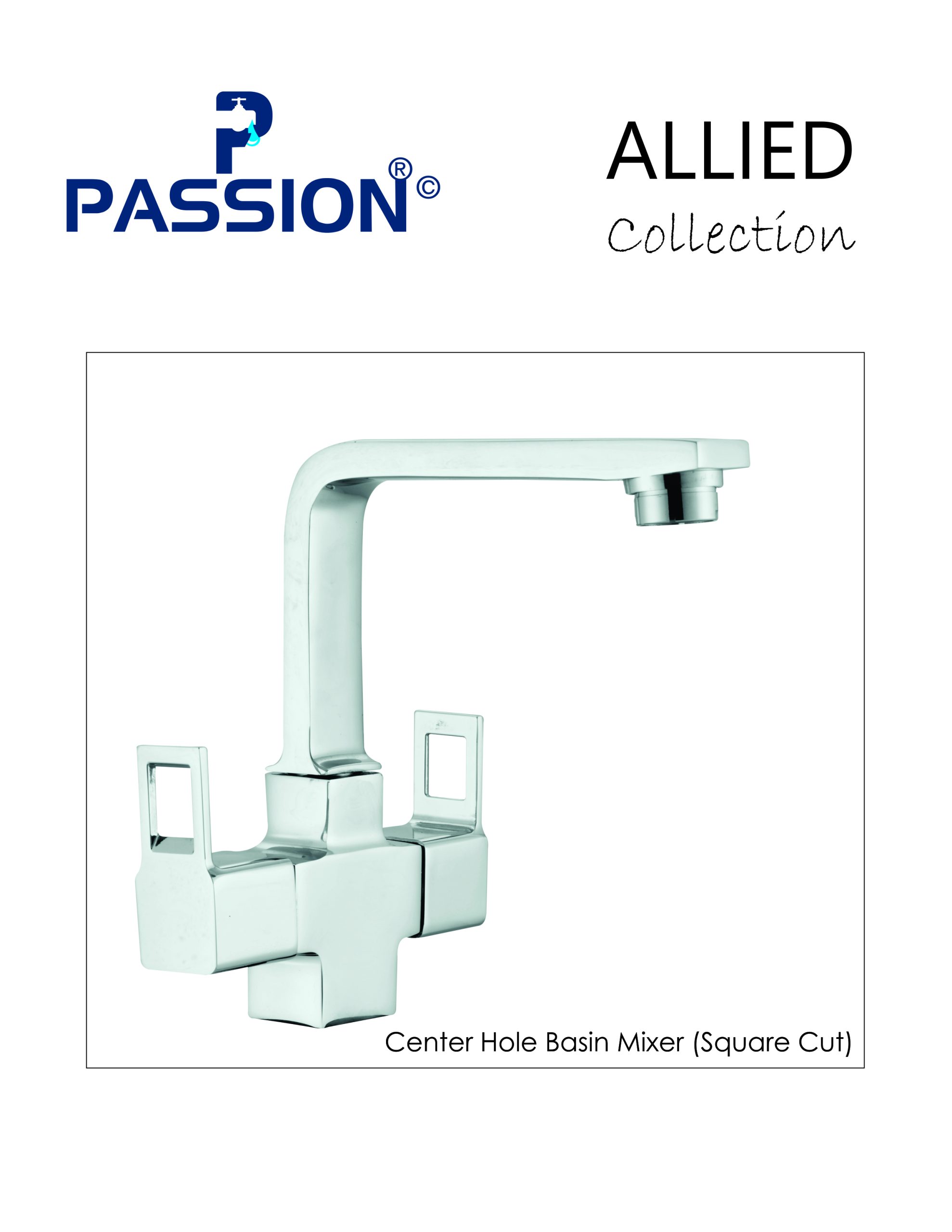 allied - center hole basin mixer(square cut)