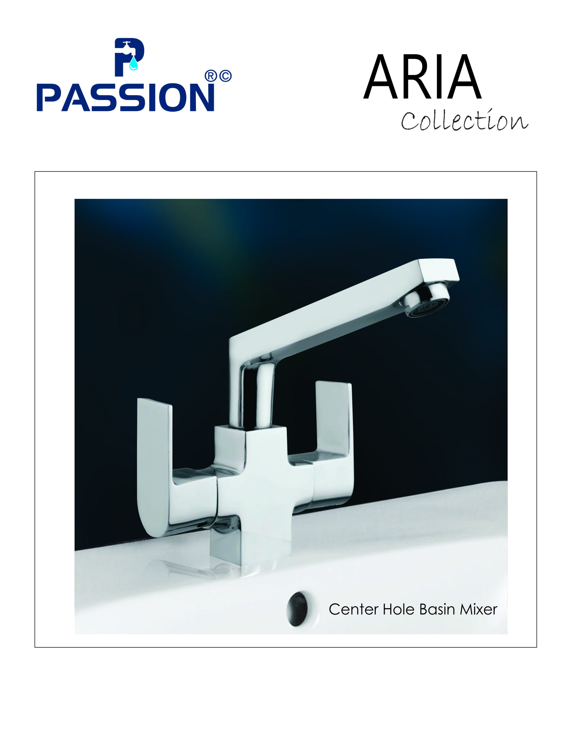 aria -z center hole basin mixer