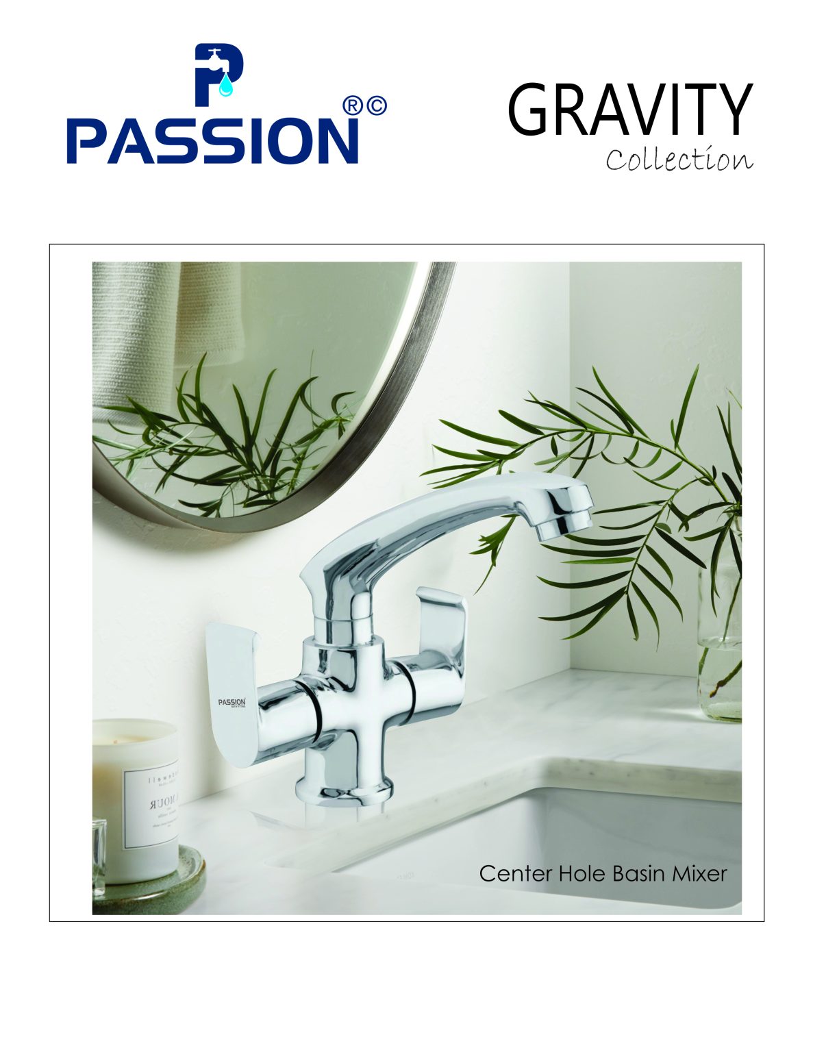 centre hole basin mixer gravity