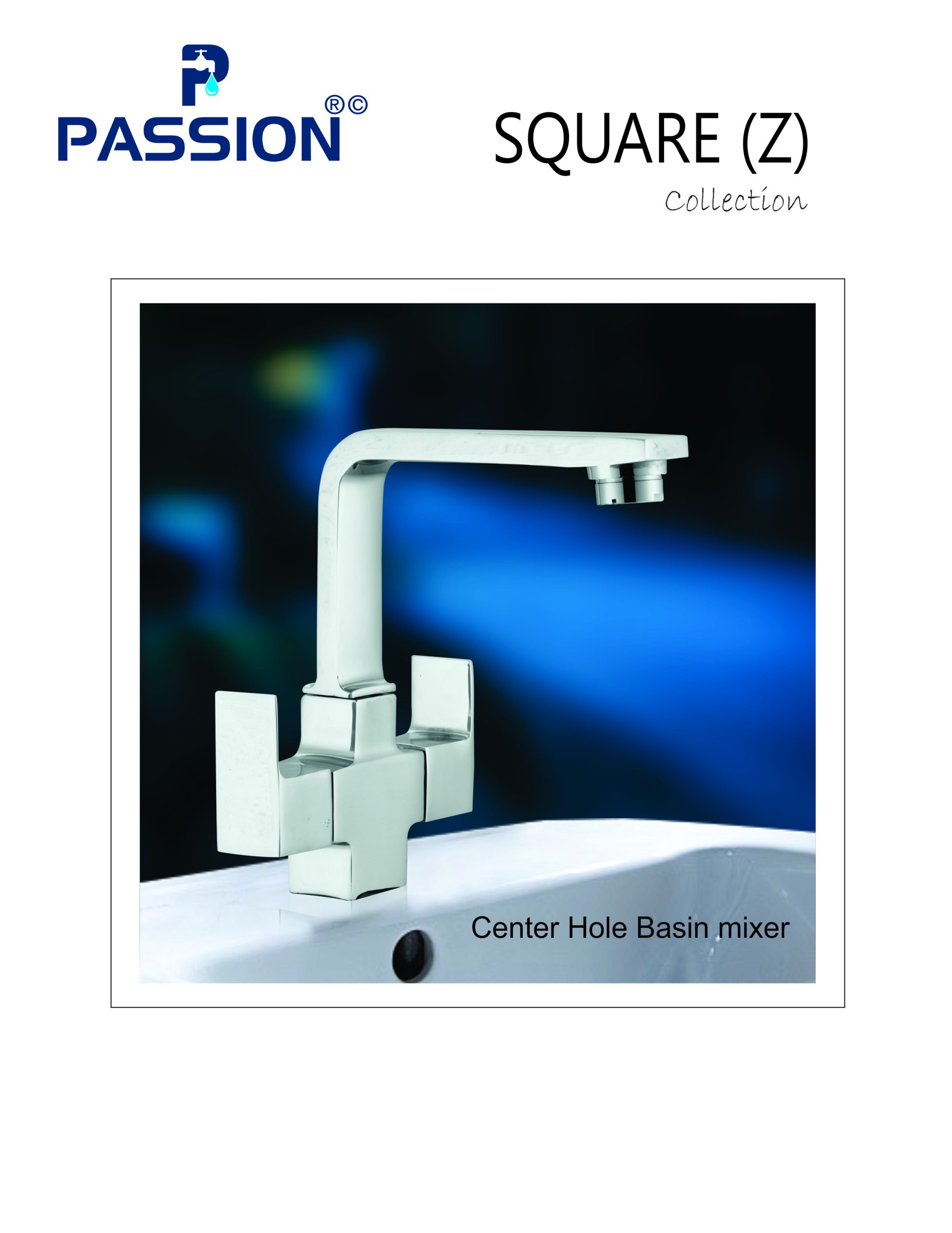 center hole basin mixer square-z