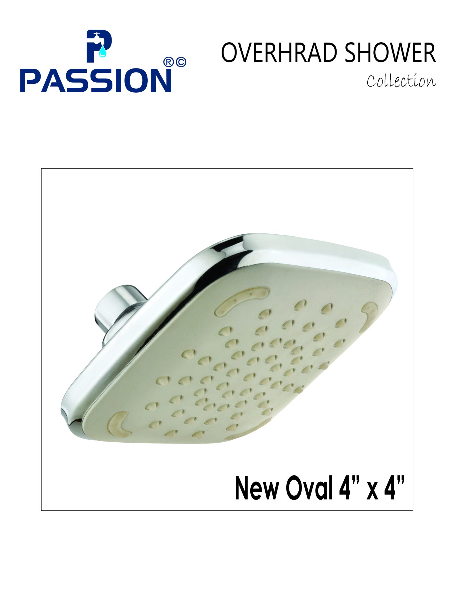 overhrad shower new oval 4" * 4"