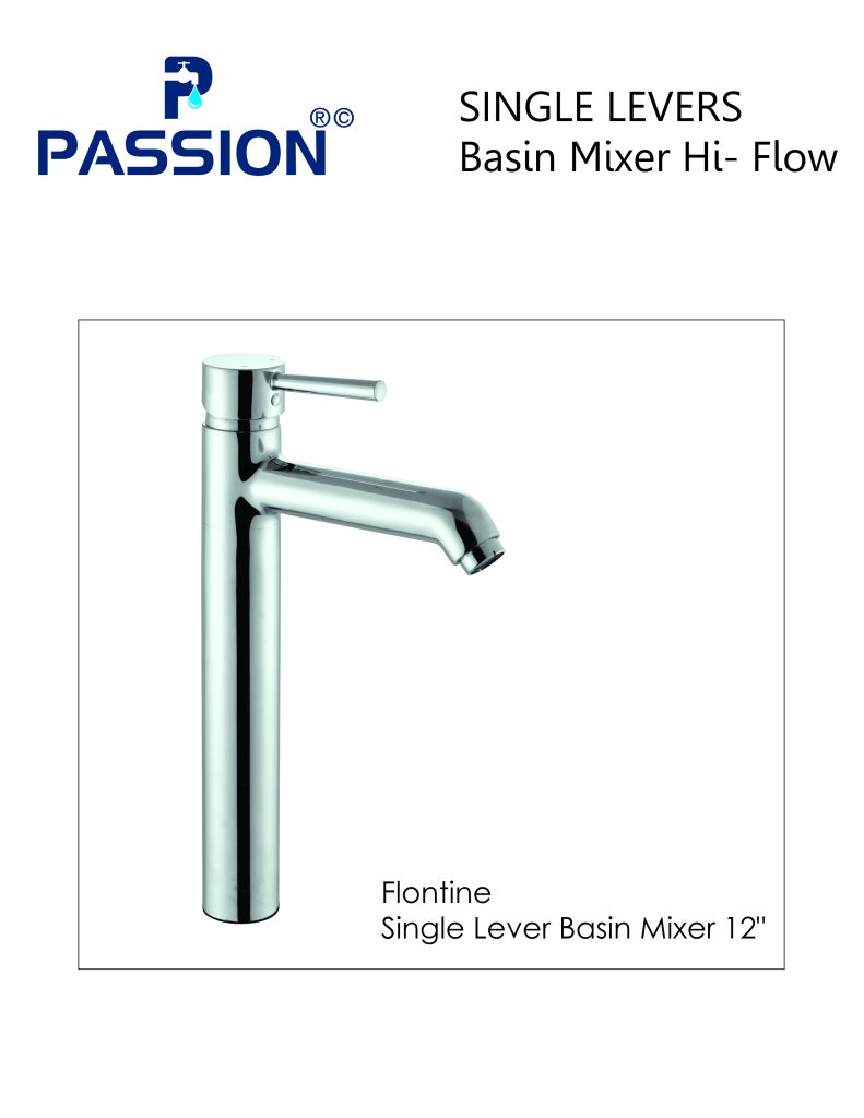 flontine single lever basin mixer 12"
