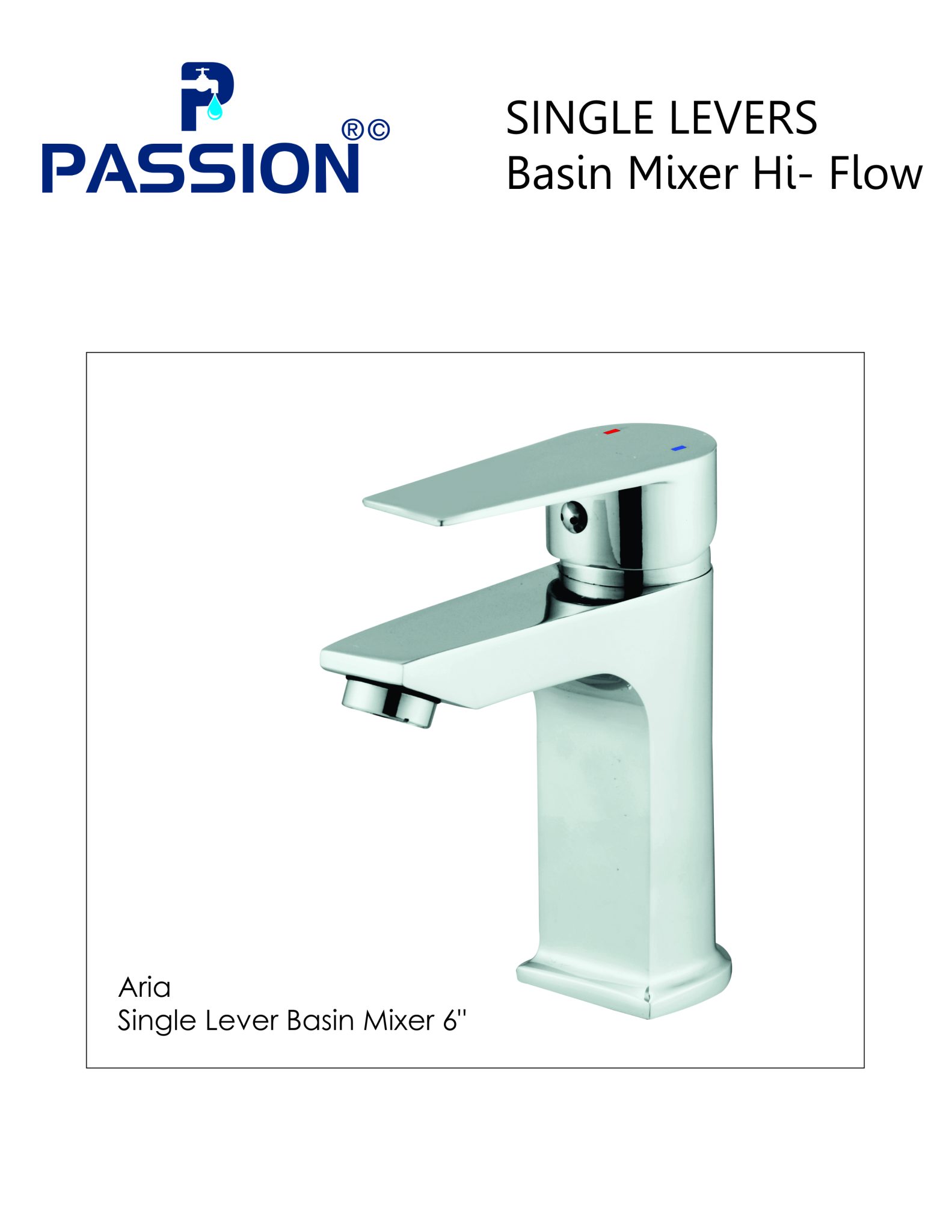 single lever basin mixer aria 12"