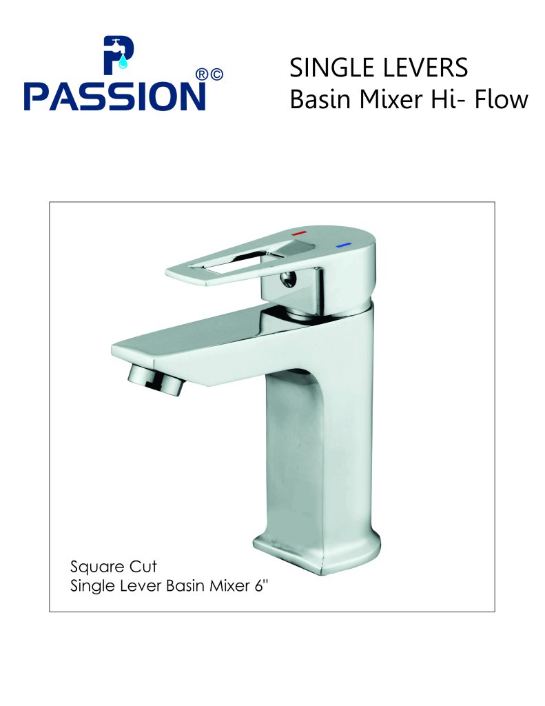 square single lever basin mixer 6"